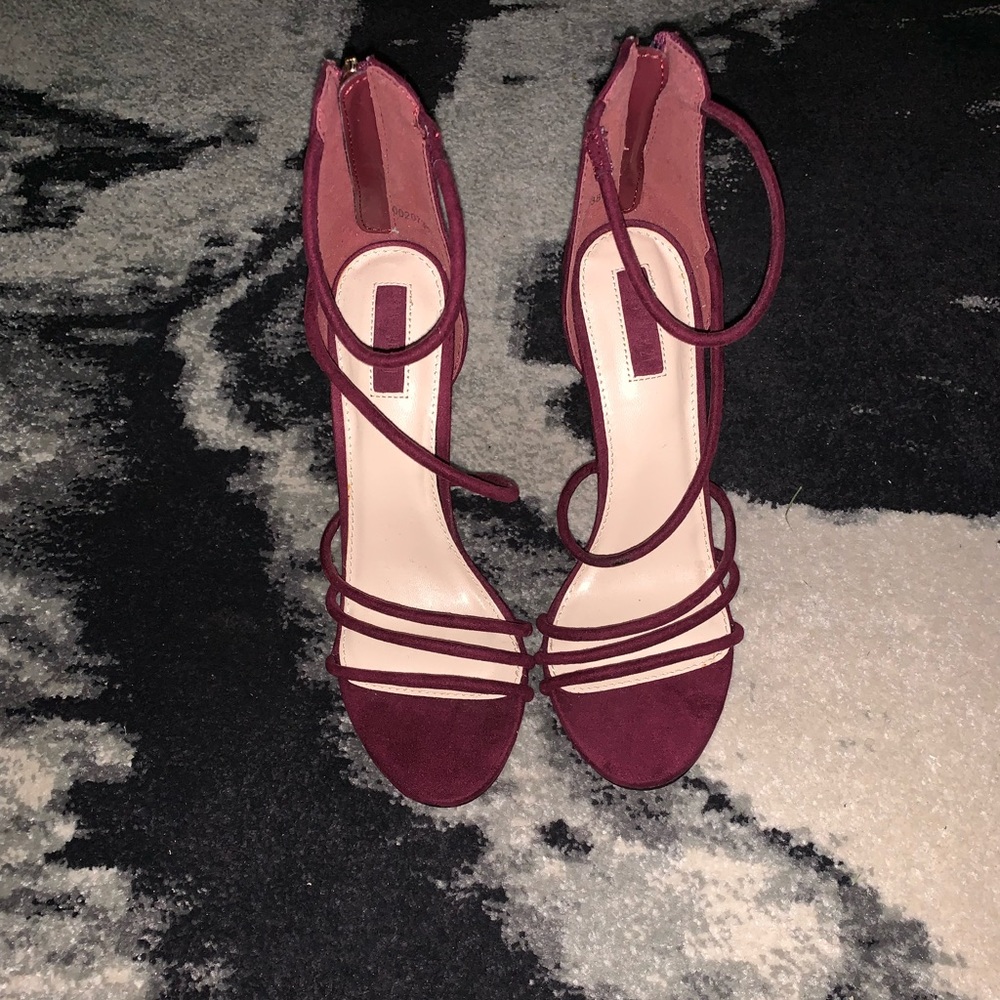 Burgundy suede heels